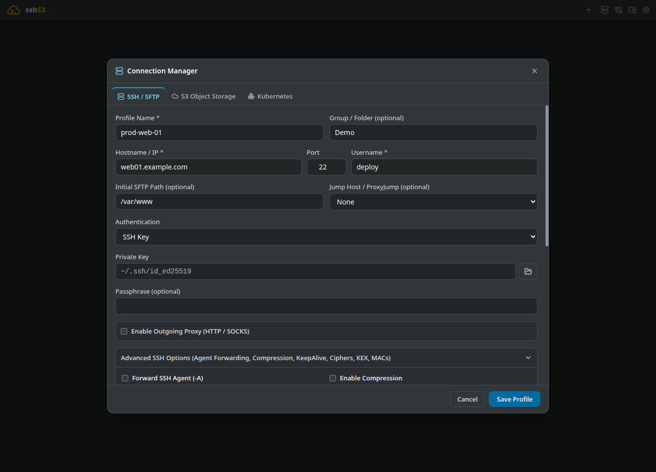 Advanced SSH Options
