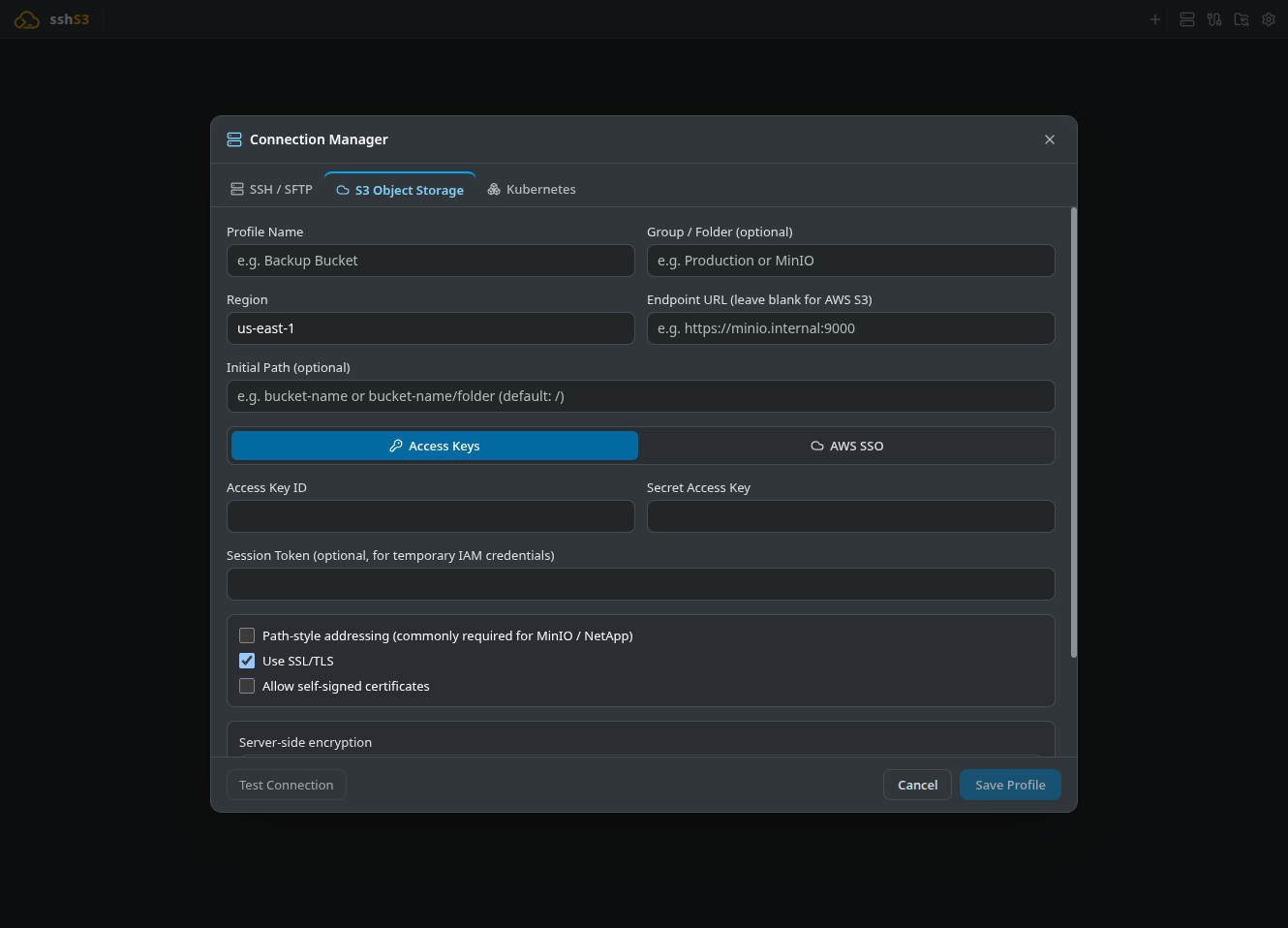 S3 Profile Form