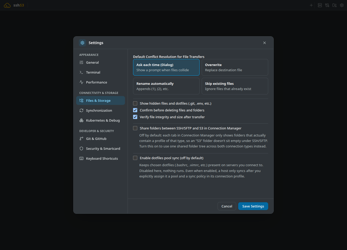 File Settings