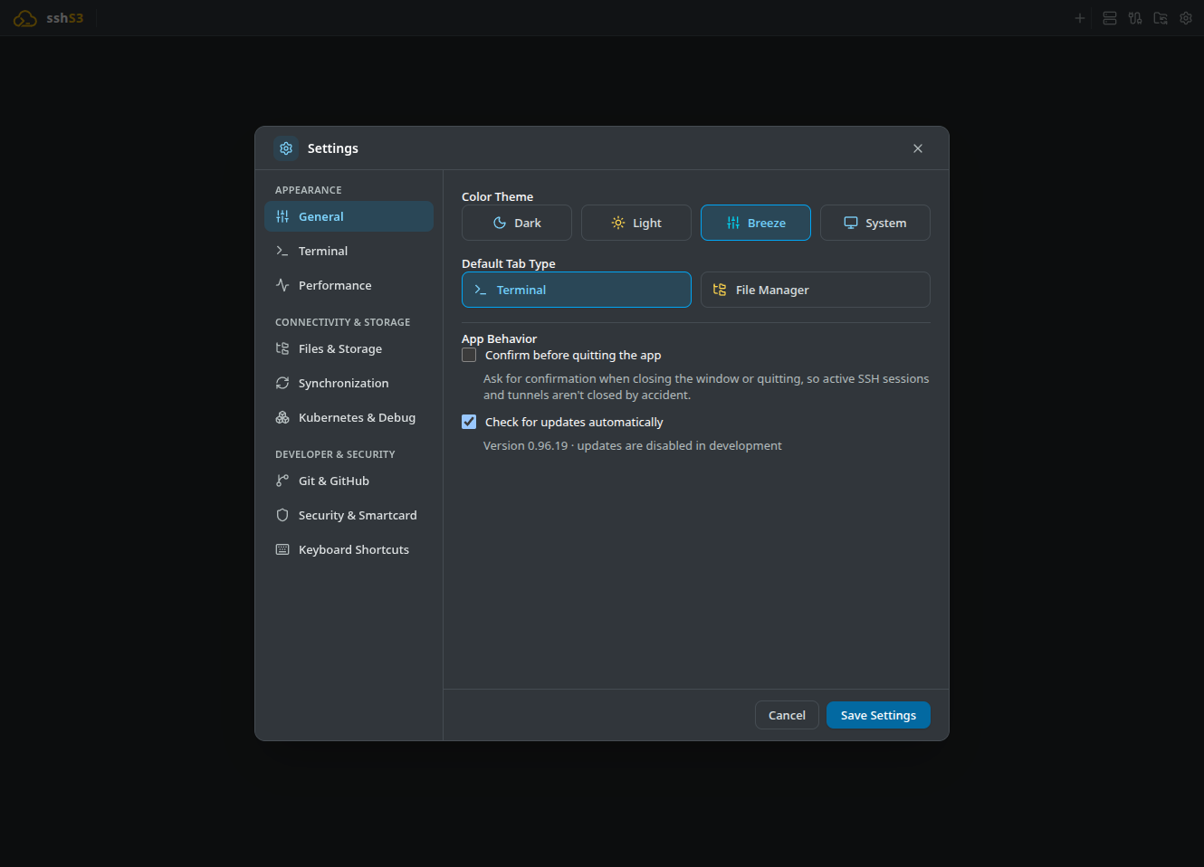 General Settings