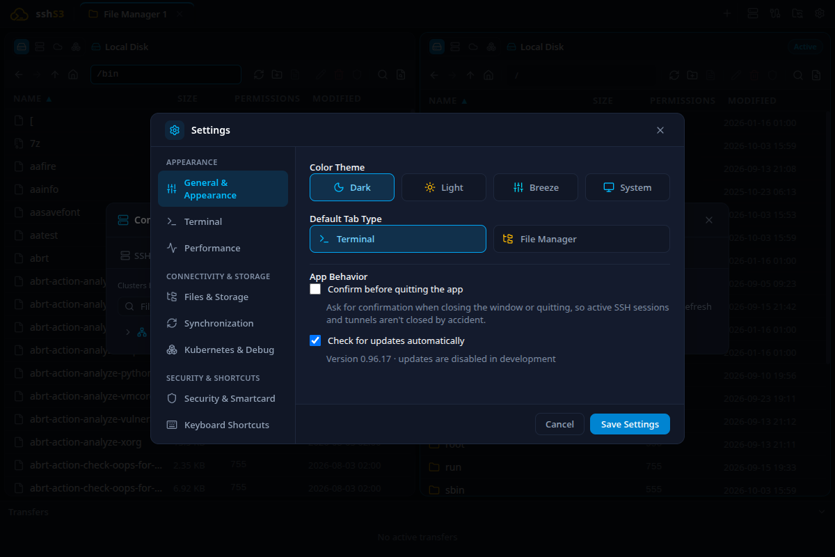 Settings Overview