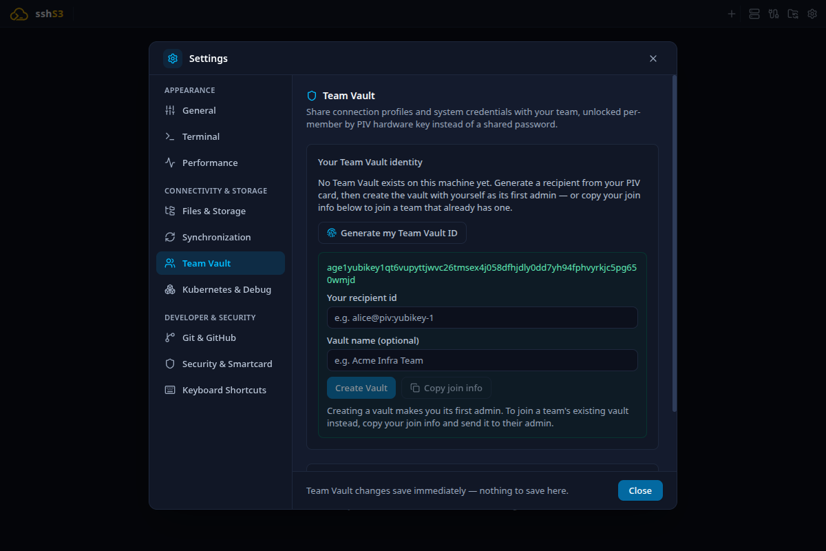 Generate ID and create the vault