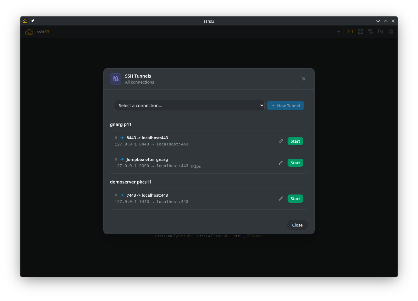 SSH Tunnels Dashboard